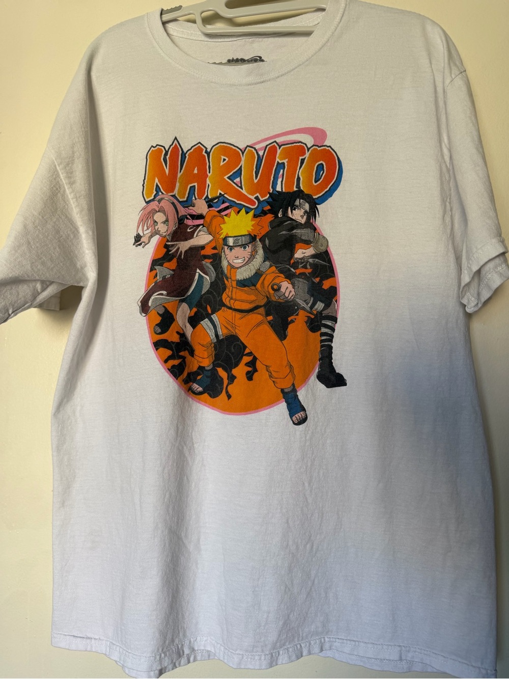 Naruto Team 7 Graphic Tee White Anime T-Shirt Size Large